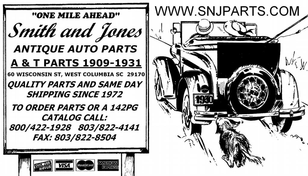 Smith & Jones Antique Auto Parts West Columbia SC 29170 8004221928